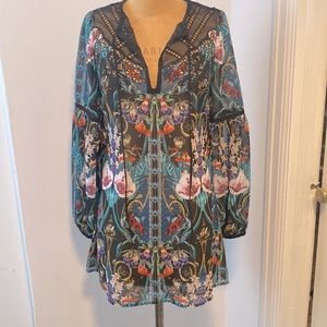 bebe Tropical Print Tunic XXS